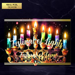 Festival of Lights Festival of Love Menorah Foil Holiday Card<br><div class="desc">Festival of Lights Festival of Love Menorah Watercolor</div>