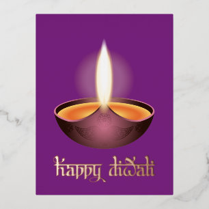 Festival of Lights Foil Holiday Postcard