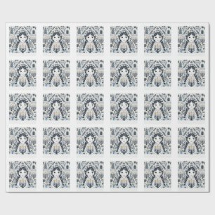 Festival of Lights: Hanukkah Sameach Stickers Wrapping Paper