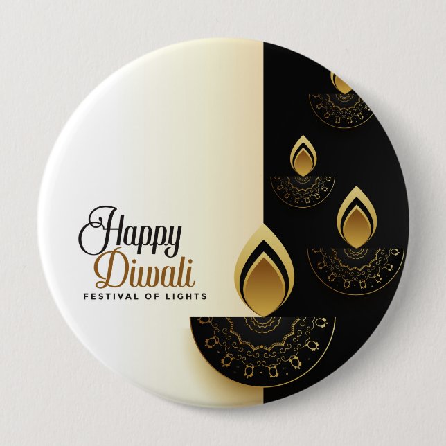 Festival of Lights: Sacred Glow Diwali Button (Front)