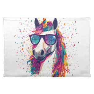 Festival Party Unicorn (1) Cloth Placemat