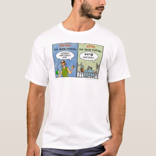 Festival Pentozali Funny FolkDancing Cartoon T_Shirt