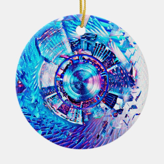 Festival Psychedelic Rave Portal Ceramic Ornament (Front)