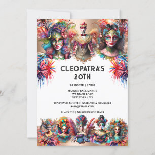 Festival showman women fireworks circus carnival invitation