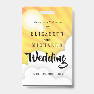Festival Theme Fun Wedding Invitation Badge