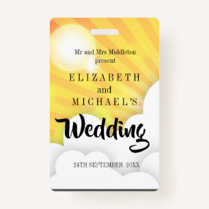 Festival Theme Fun Wedding Invitation Badge