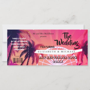 Festival Ticket Palm Pink Sunset Wedfest Wedding
