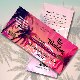 Festival Ticket Palm Pink Sunset Wedfest Wedding
