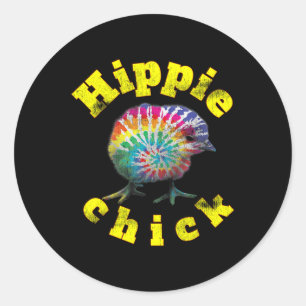 Festival Vibe Hippy Chick Tie Dye Chick Classic Round Sticker
