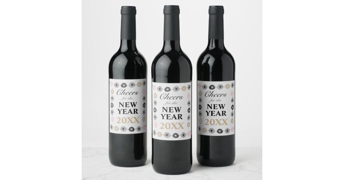 Festive 2023 Cheers for the New Year Wine Label | Zazzle