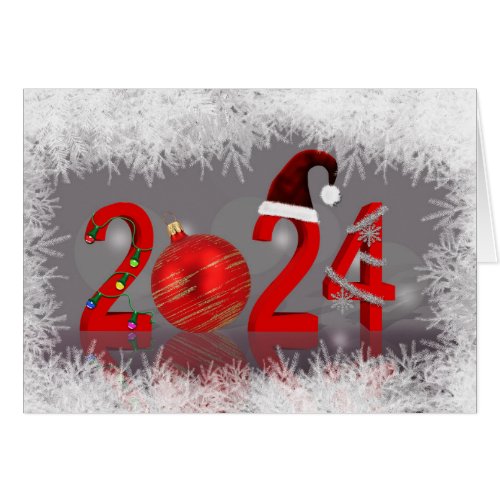 Festive 2024 Red Merry Christmas New Year