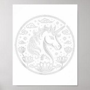 Festive 2026 Unicorn Year Of Horse Lunar Lady Zodi Poster