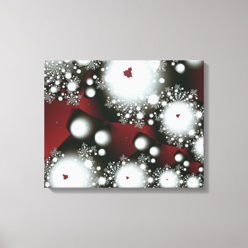 Festive 2 Winter Snowflakes Fine Fractal Art Canvas Print