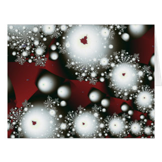 Festive 2 Winter Snowflakes Fine Fractal Art Cards