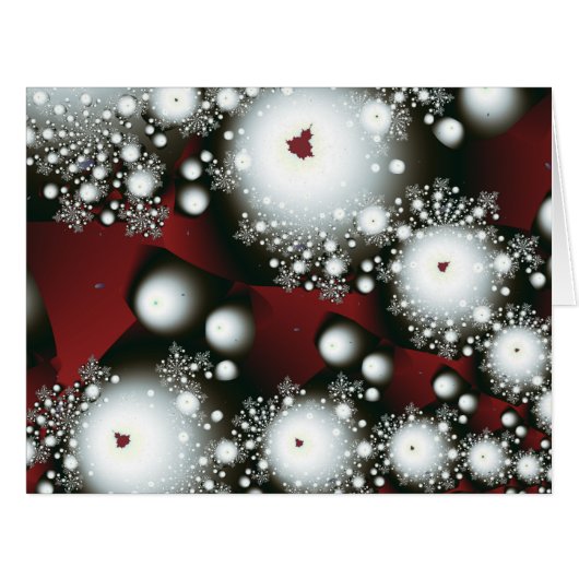 Festive 2 Winter Snowflakes Fine Fractal Art Cards (Front Horizontal)