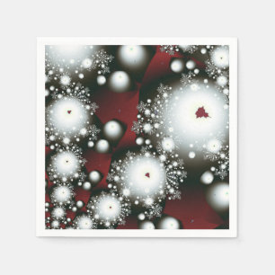 Festive 2 Winter Snowflakes Fine Fractal Art Paper Napkins
