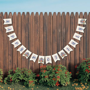Festive 4th of July Barbecue Picnic Bunting Flags