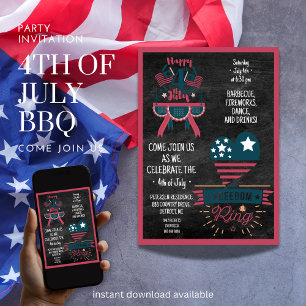 Festive 4th of July BBQ Invitation