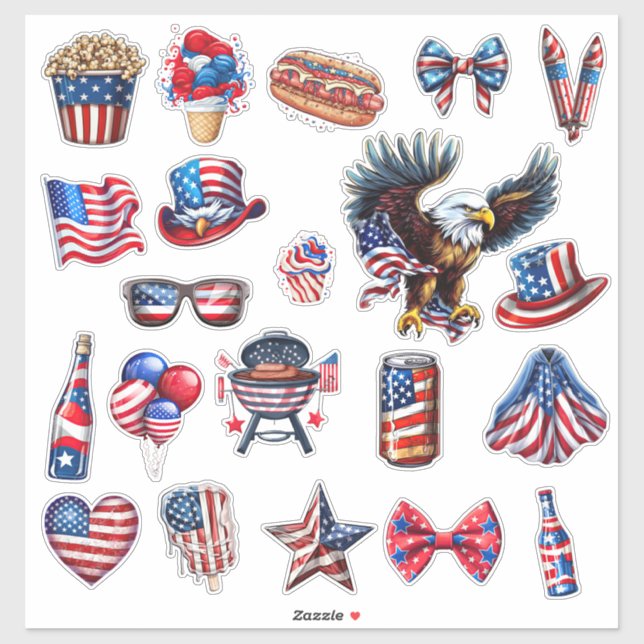 Festive 4th of July Celebration Sticker (Sheet)