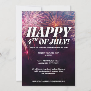 Festive 4th of July Fireworks Party Invitation