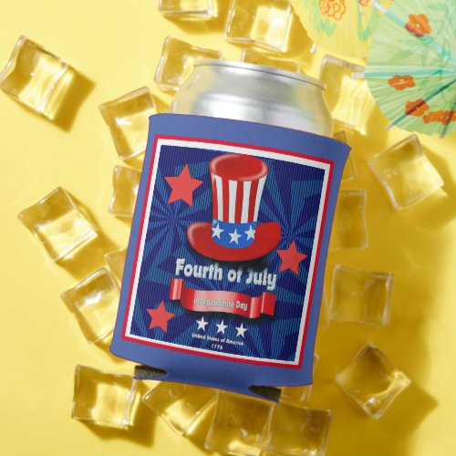 Festive 4th of July Holiday Party  Insulated Can Cooler