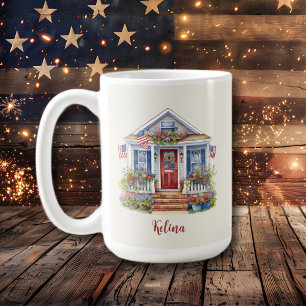 Festive 4th of July Personalized Patriotic Coffee Mug