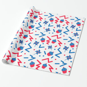 Festive 4th of July symbols pattern Wrapping Paper