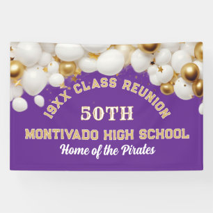 Festive 50th Class Reunion Party banner