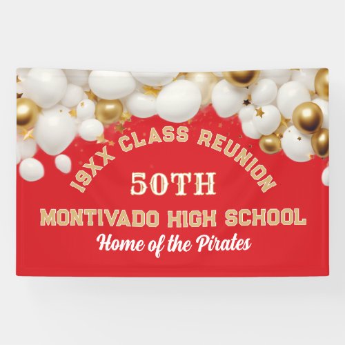 Festive 50th Class Reunion Party banner