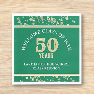 Festive 50th Class Reunion party Napkins