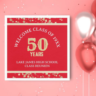 Festive 50th Class Reunion party Napkins