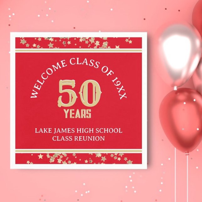 Festive 50th Class Reunion party  Napkins (Creator Uploaded)