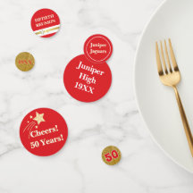 Festive 50th Class Reunion Table Confetti