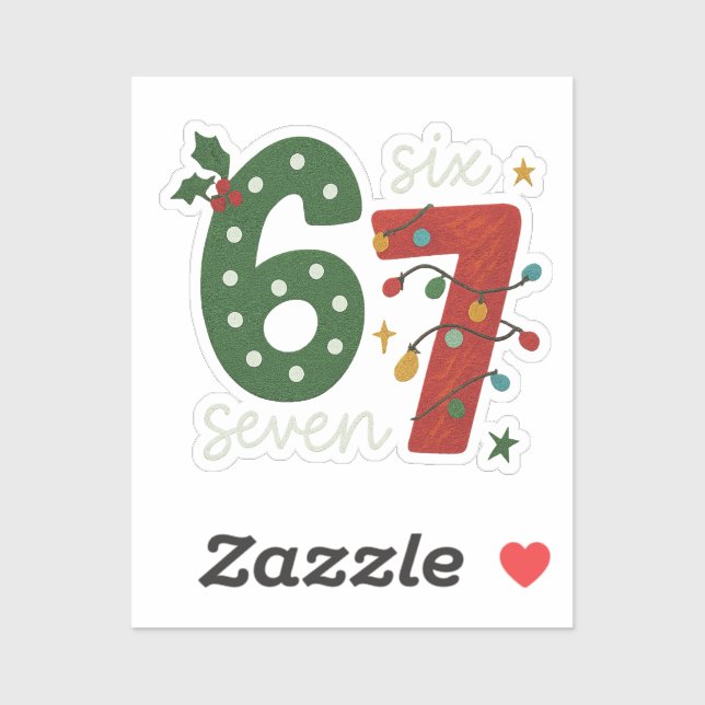 Festive 67 – Bright Christmas Numbers Desig Sticker (Sheet)