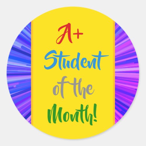 Festive A Student of the Month Sticker