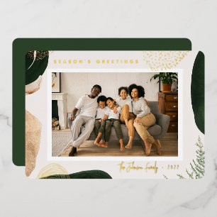 Festive Abstract Photo Foil Holiday Card