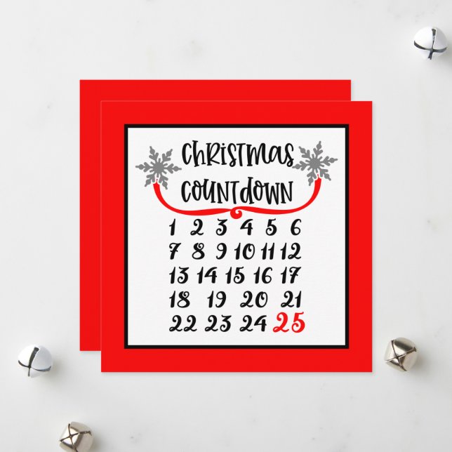 festive add sentiment Christmas countdown Holiday Card (Front/Back In Situ)