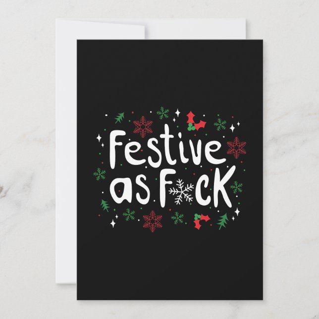 Festive AF Christmas Humor Invitation (Front)