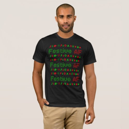 Festive AF Christmas Icons T_Shirt
