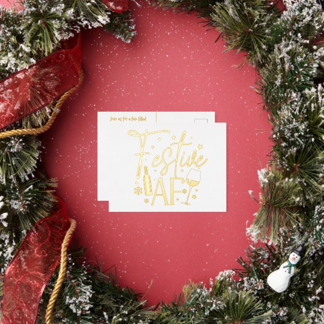 Festive AF Christmas Party Invitation White Gold (Insitu)