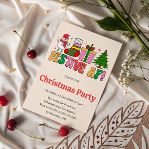 Festive AF Funny Christmas Party Modern Holiday Invitation