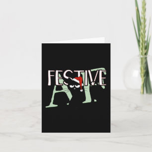 Festive Af Ironic Sarcastic Merry Christmas Cat Pr Card