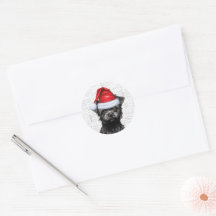 Festive Affenpinscher and Woof Word Art Christmas