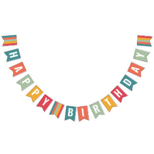 Festive and Bold Color Swatch Birthday Bunting Flags