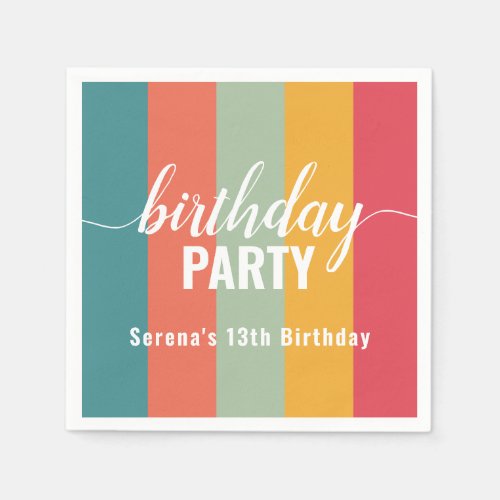 Festive and Bold Color Swatch Birthday Napkins