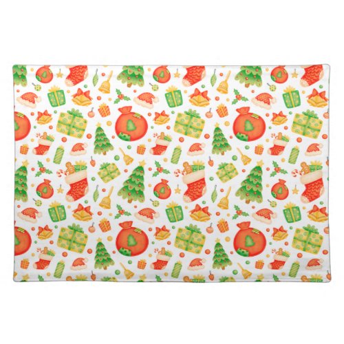 Festive and Colorful Christmas Pattern Cloth Placemat