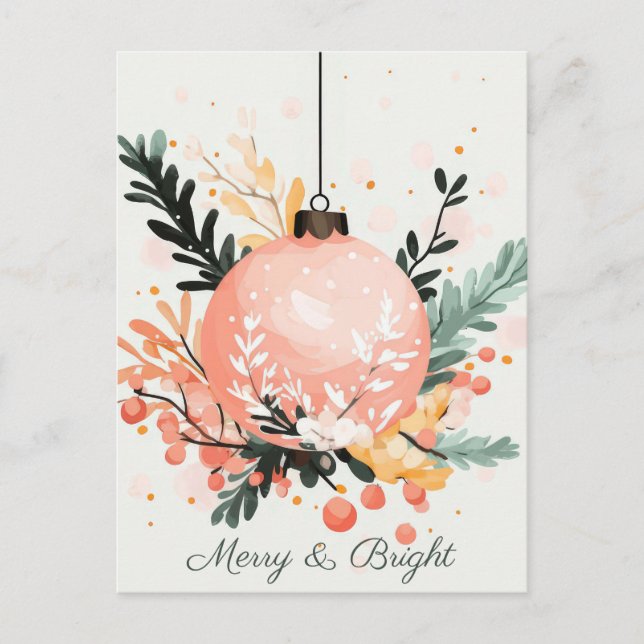 Festive and cute Christmas Greeting Postcard (Front)