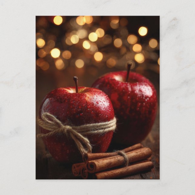Festive and Elegant Christmas Apples  Postcard (Front)
