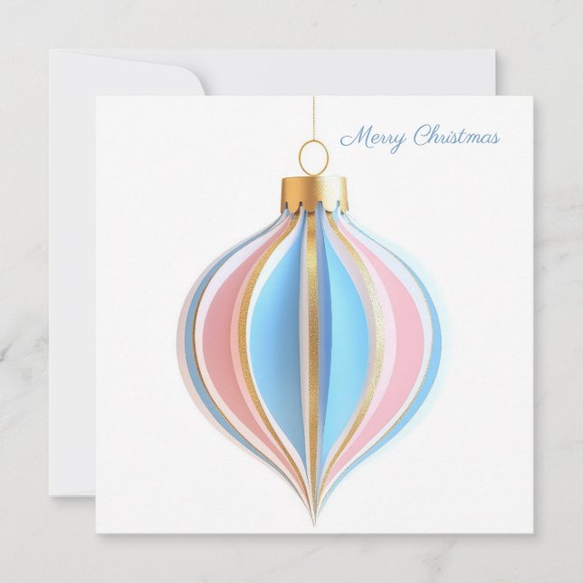 Festive and elegant Christmas Bauble Greeting  Card (Front)