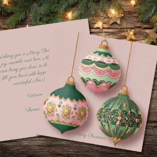 Festive and elegant Christmas Bauble Greeting Card